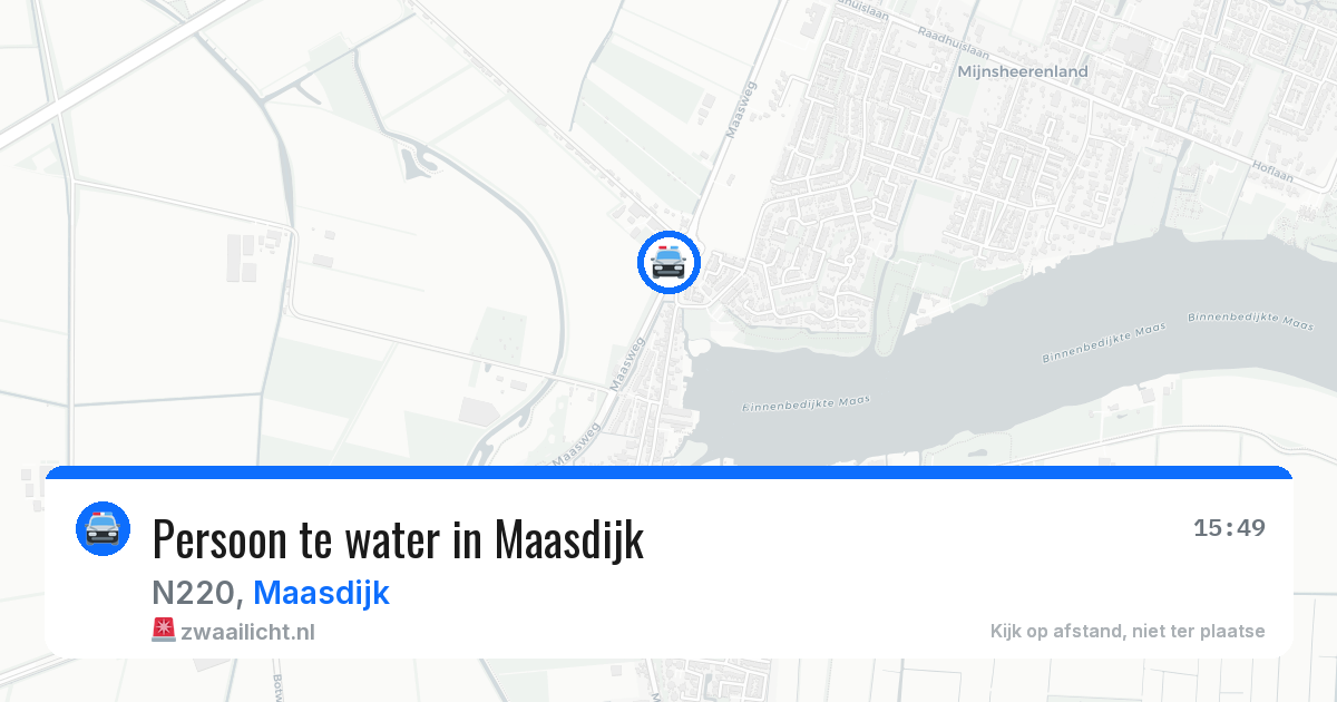 Persoon te water in Maasdijk — 3 jul 2026