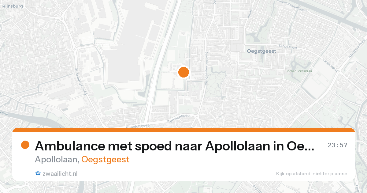 Ambulance met spoed naar Apollolaan in Oegstgeest — 16 aug 2026