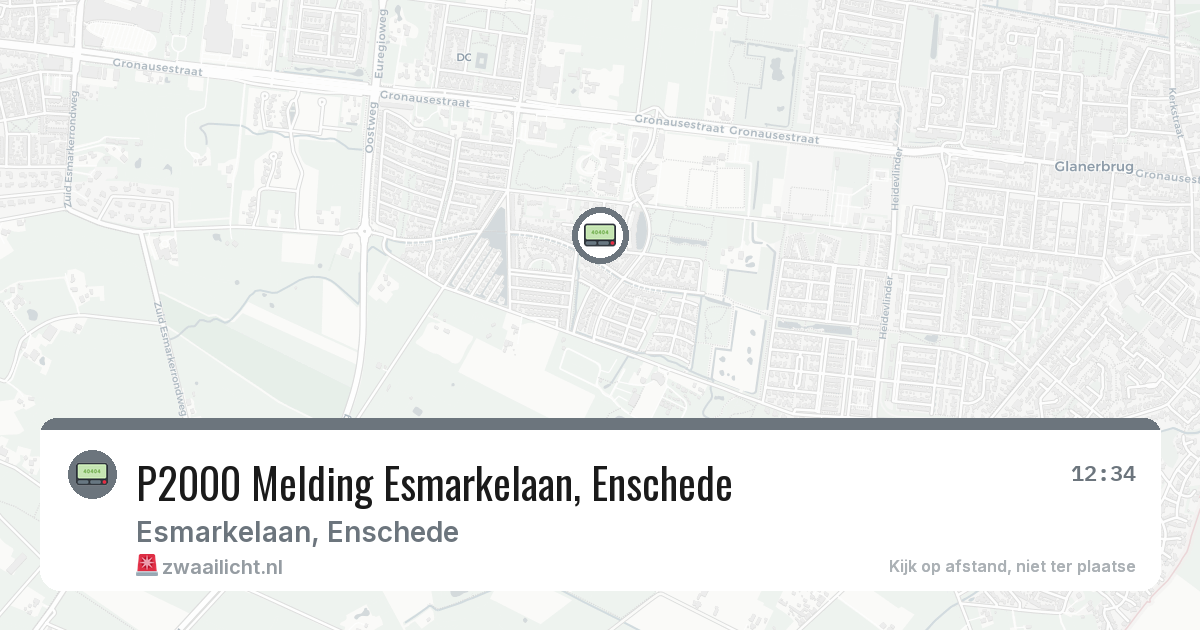 P2000 Melding Esmarkelaan, Enschede — 17 mrt 2026