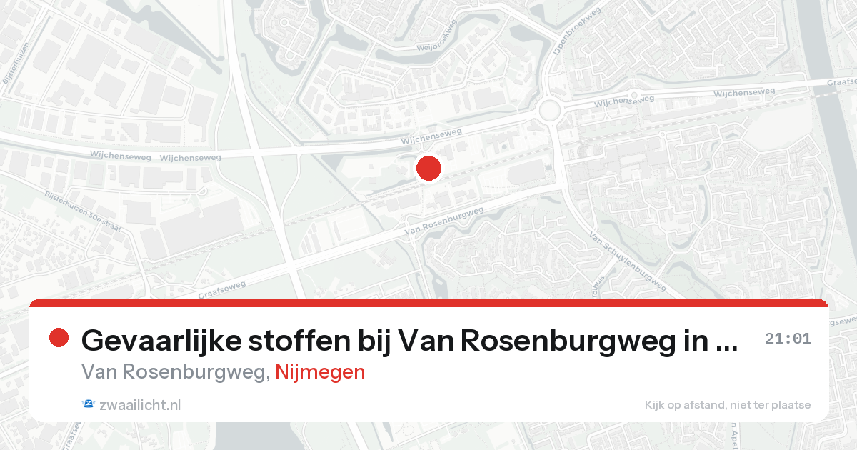 Gevaarlijke stoffen bij Van Rosenburgweg in Nijmegen — 17 aug 2026
