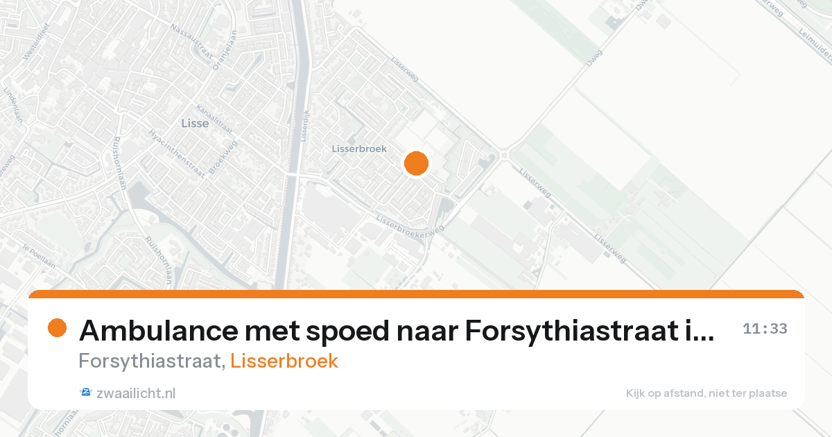 Ambulance met spoed naar Forsythiastraat in Lisserbroek — 20 aug 2026