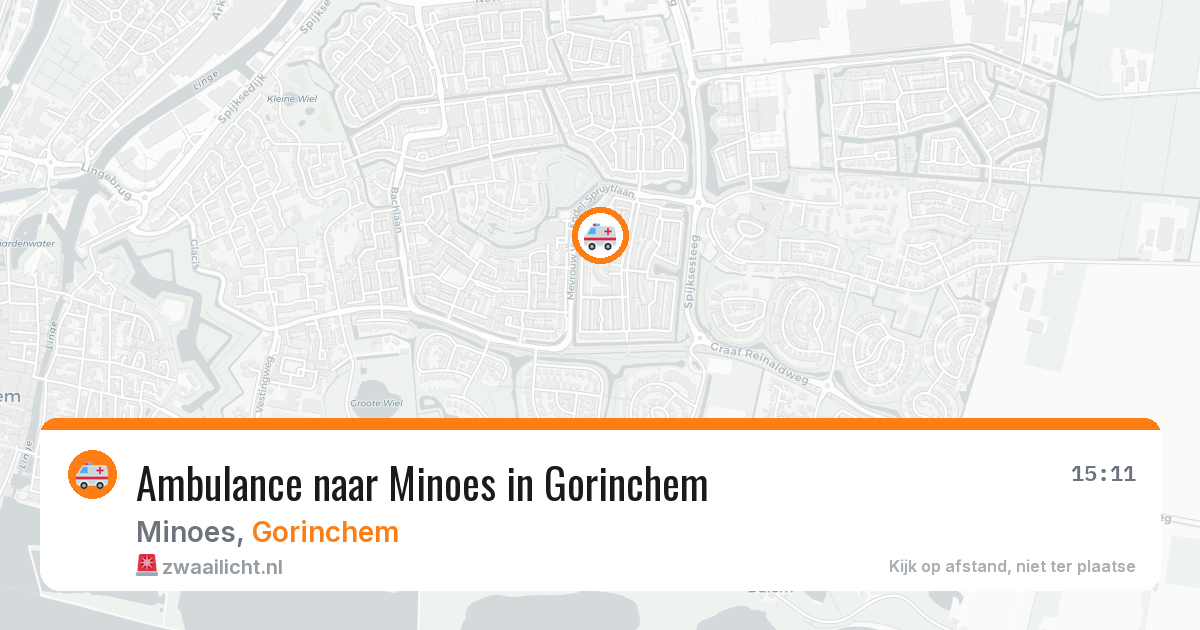 Ambulance naar Minoes in Gorinchem — 14 aug 2026