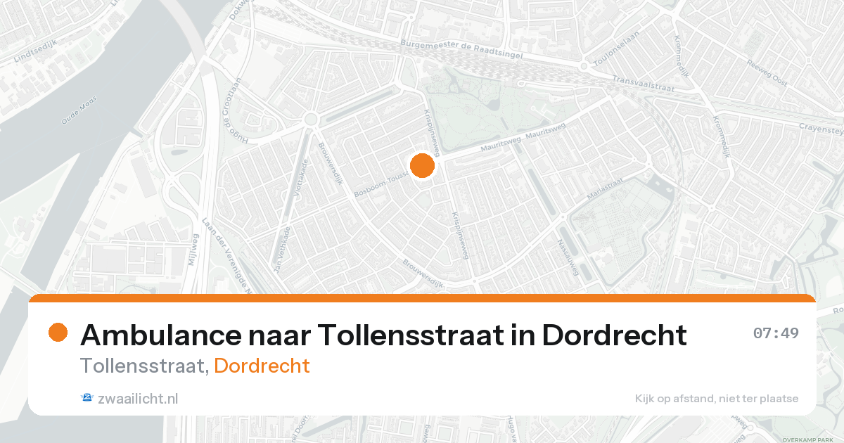Ambulance naar Tollensstraat in Dordrecht — 17 aug 2026