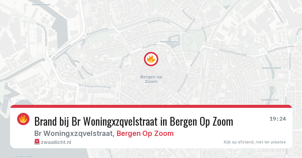Brand bij Br Woningxzqvelstraat in Bergen Op Zoom — 15 jun 2026