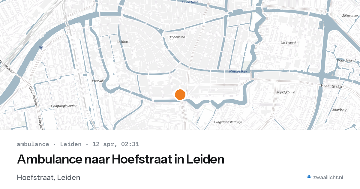 Ambulance naar Hoefstraat in Leiden — 12 apr 2026