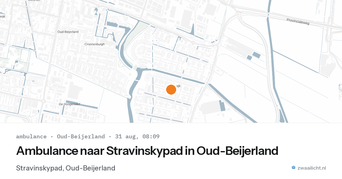 Ambulance naar Stravinskypad in Oud-Beijerland — 31 aug 2026