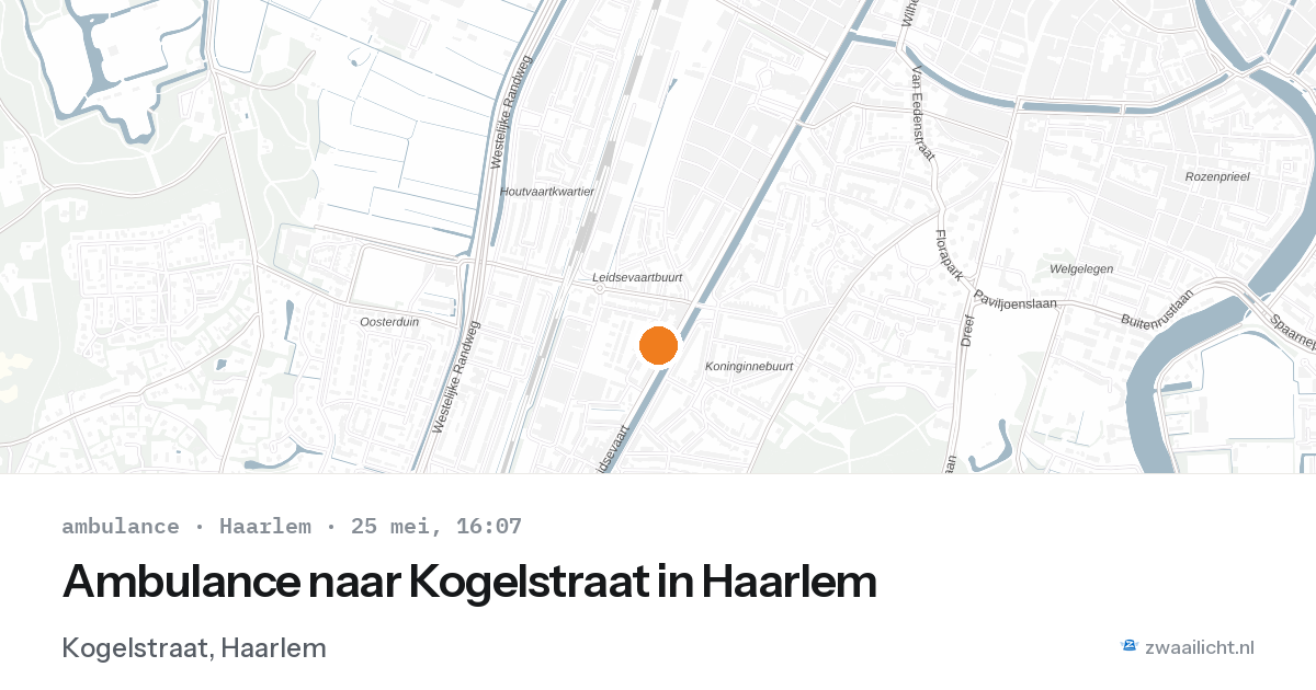 Ambulance naar Kogelstraat in Haarlem — 25 mei 2026