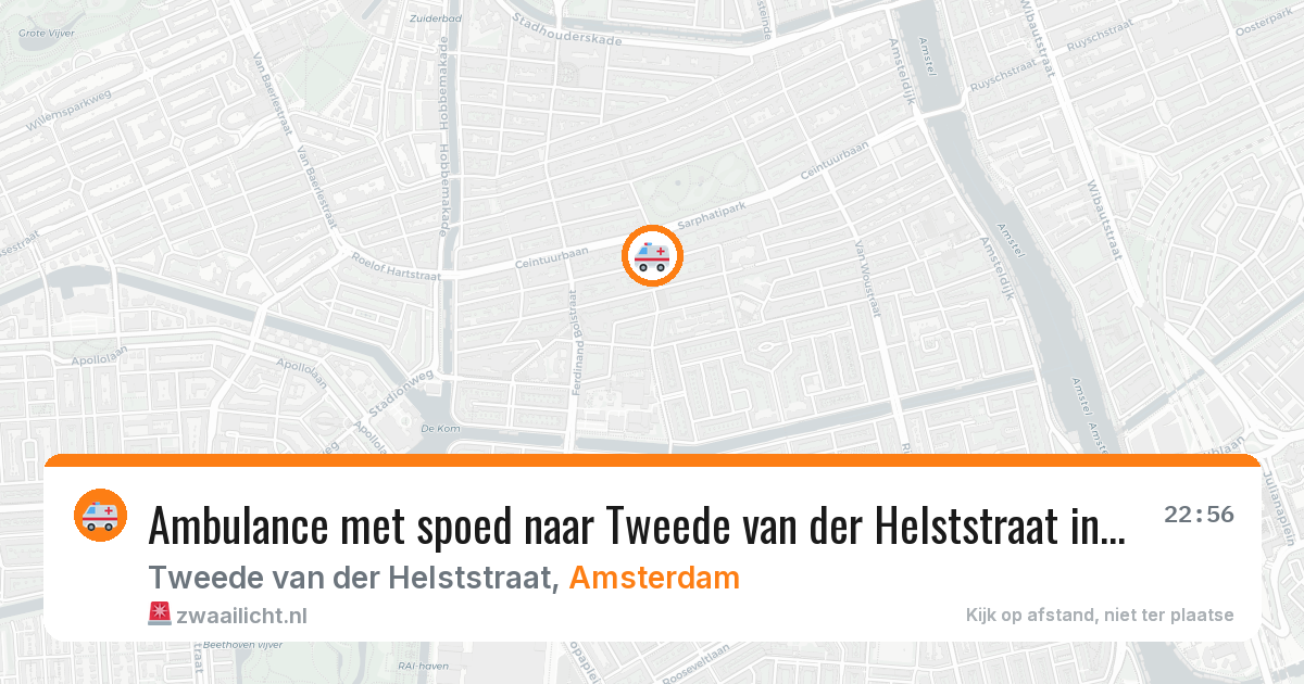Ambulance met spoed naar Tweede van der Helststraat in Amsterdam — 14 aug 2026