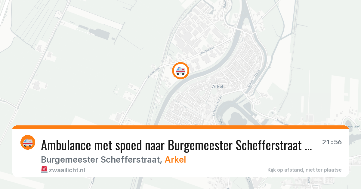 Ambulance met spoed naar Burgemeester Schefferstraat in Arkel — 8 mei 2026