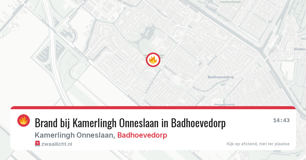 Brand bij Kamerlingh Onneslaan in Badhoevedorp — 13 mei 2026