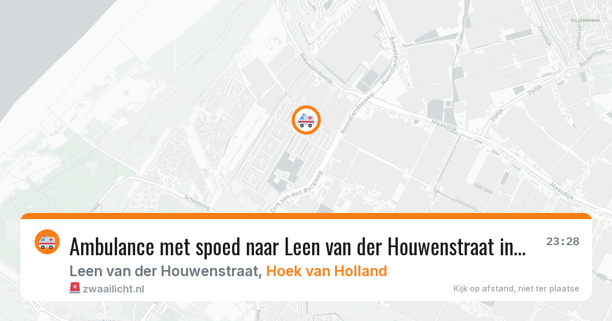 Ambulance met spoed naar Leen van der Houwenstraat in Hoek van Holland — 21 jun 2026