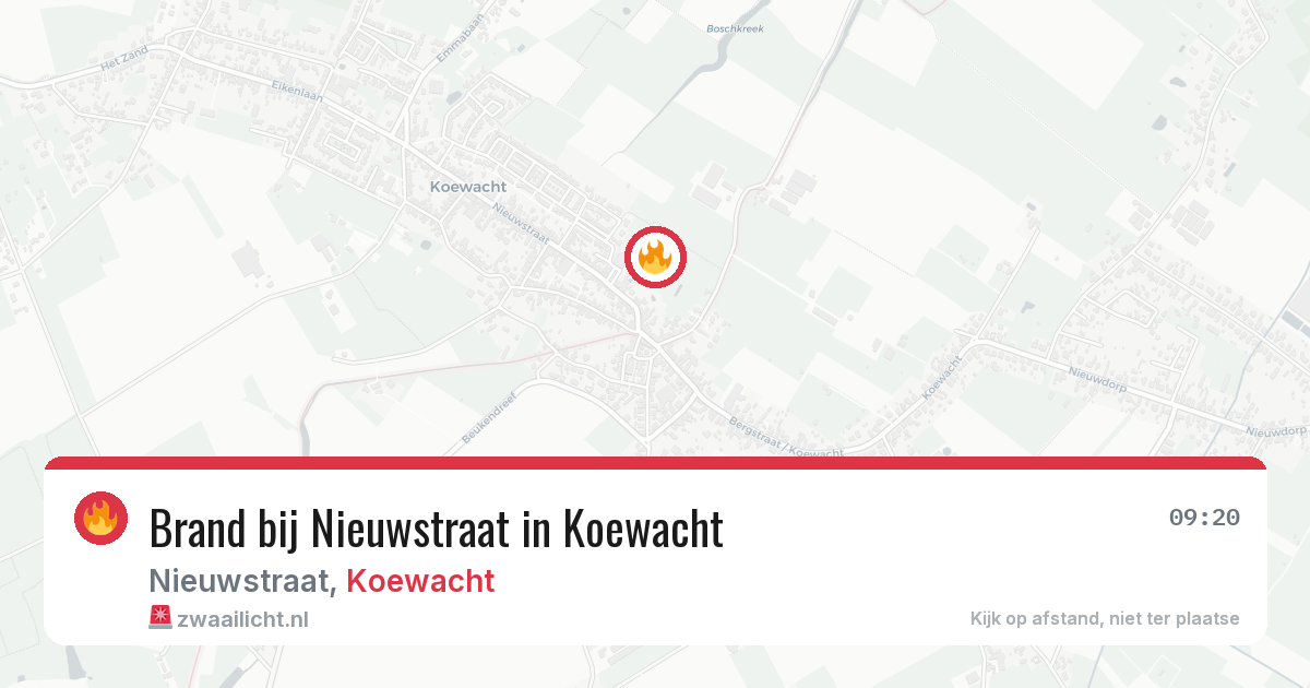 Brand bij Nieuwstraat in Koewacht — 8 aug 2026