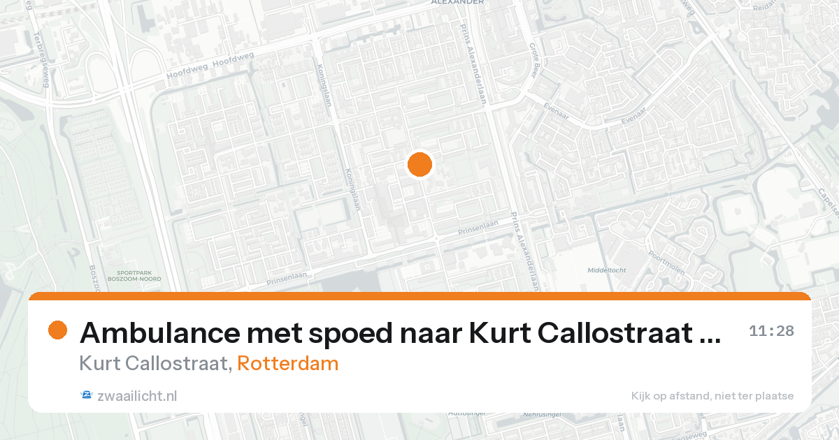 Ambulance met spoed naar Kurt Callostraat in Rotterdam — 23 aug 2026