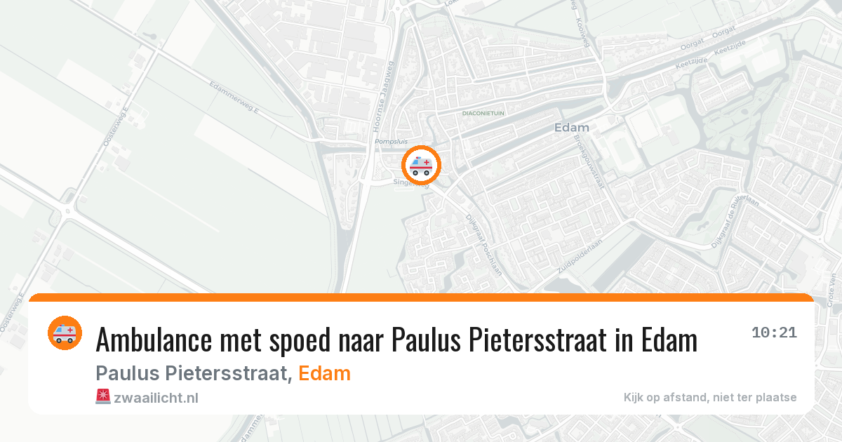 Ambulance met spoed naar Paulus Pietersstraat in Edam — 8 jul 2026