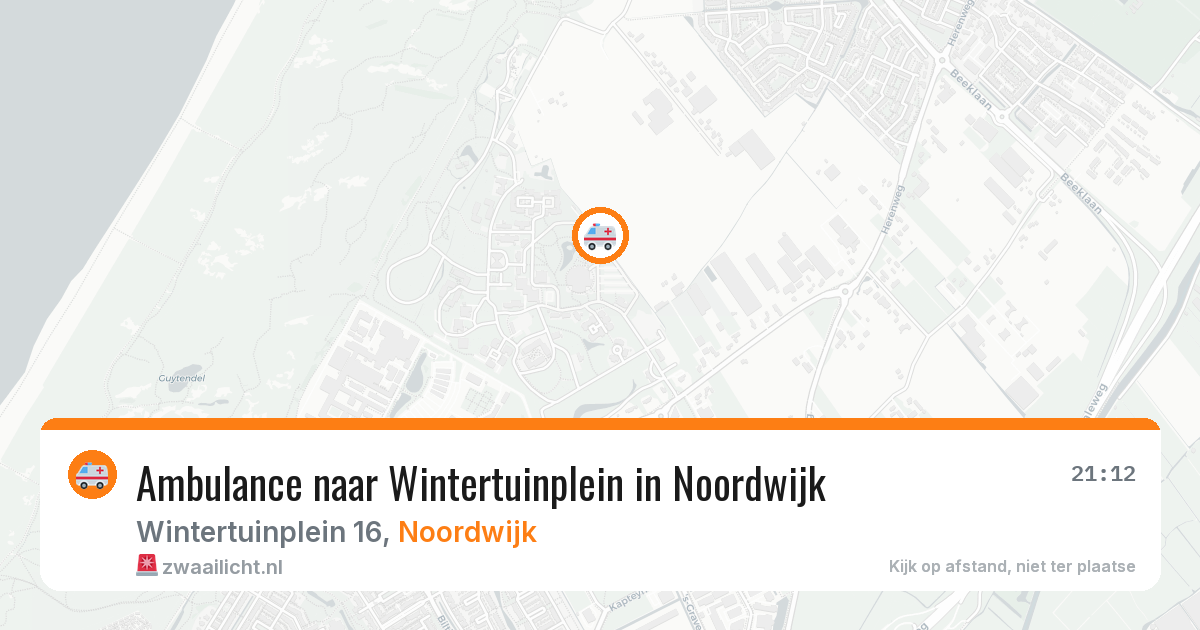 Ambulance naar Wintertuinplein in Noordwijk — 2 aug 2026