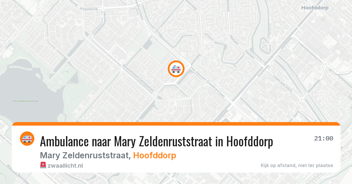 Ambulance naar Mary Zeldenruststraat in Hoofddorp — 21 mrt 2026