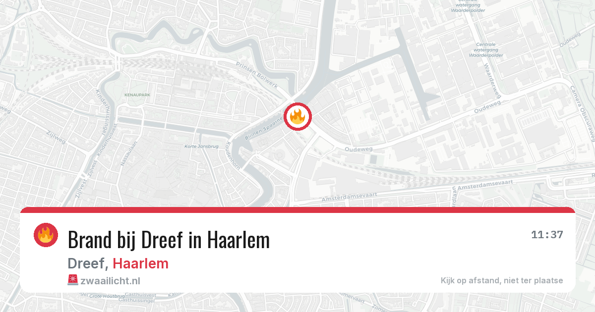 Brand bij Dreef in Haarlem — 13 aug 2026