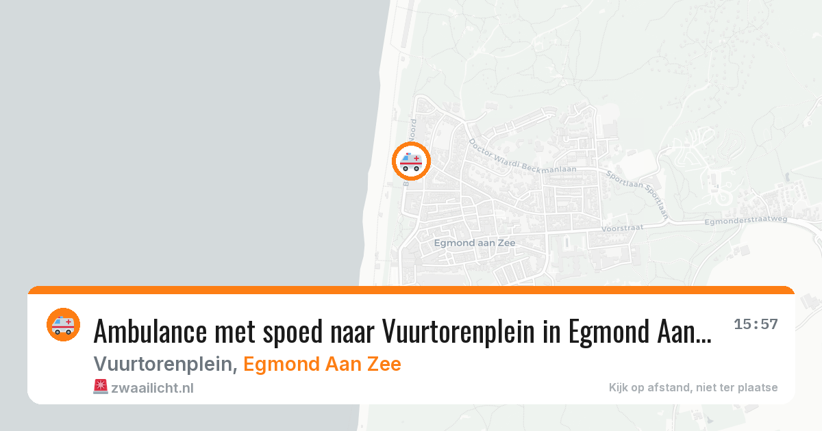 Ambulance met spoed naar Vuurtorenplein in Egmond Aan Zee — 28 mrt 2026