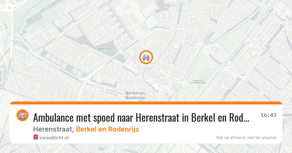 Ambulance met spoed naar Herenstraat in Berkel en Rodenrijs — 8 mei 2026