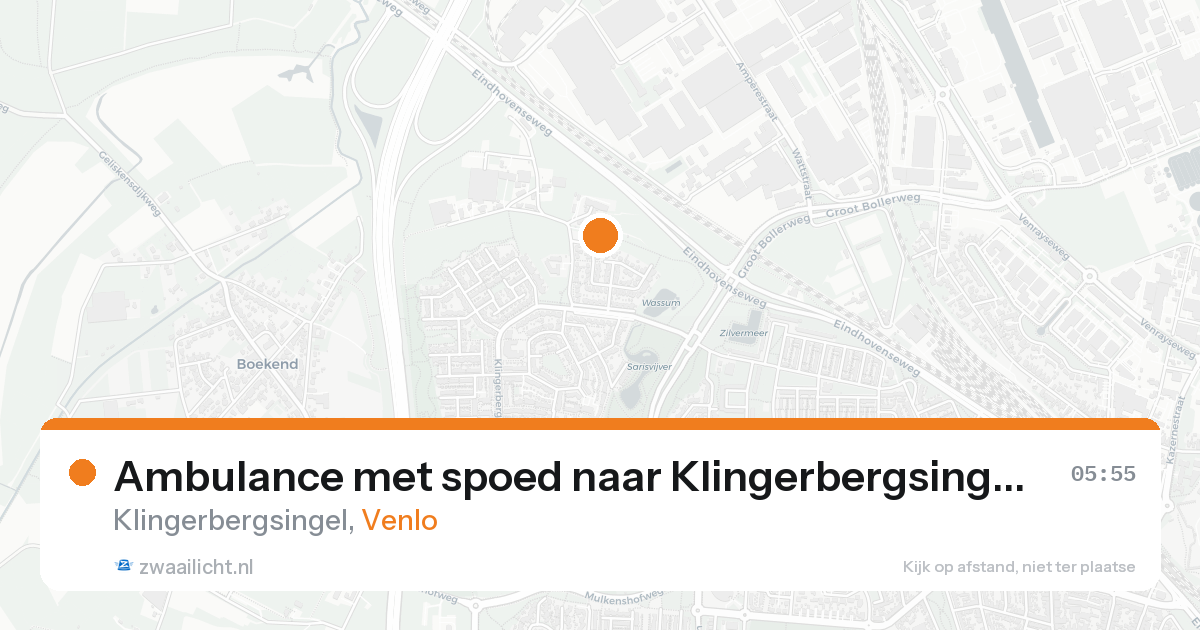 Ambulance met spoed naar Klingerbergsingel in Venlo — 23 aug 2026