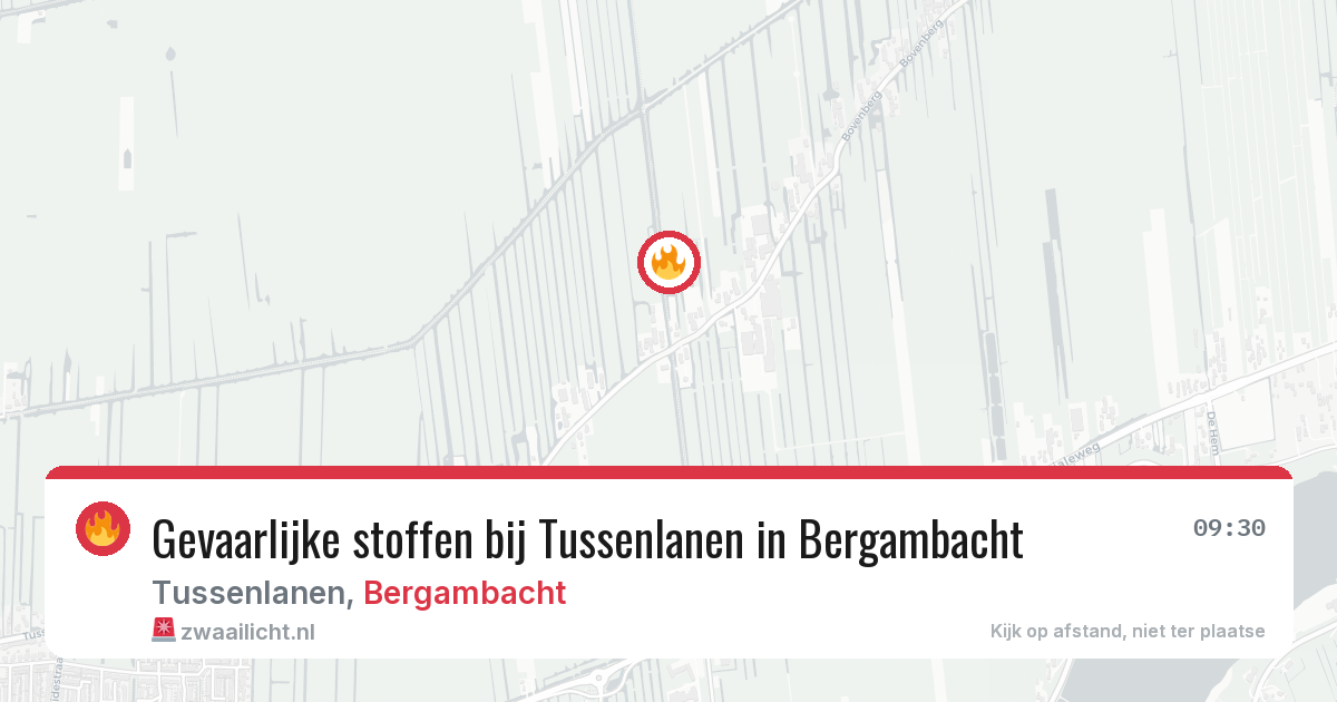 Gevaarlijke stoffen bij Tussenlanen in Bergambacht — 10 aug 2026