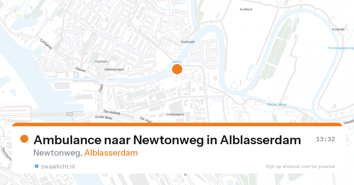 Ambulance naar Newtonweg in Alblasserdam — 28 aug 2026