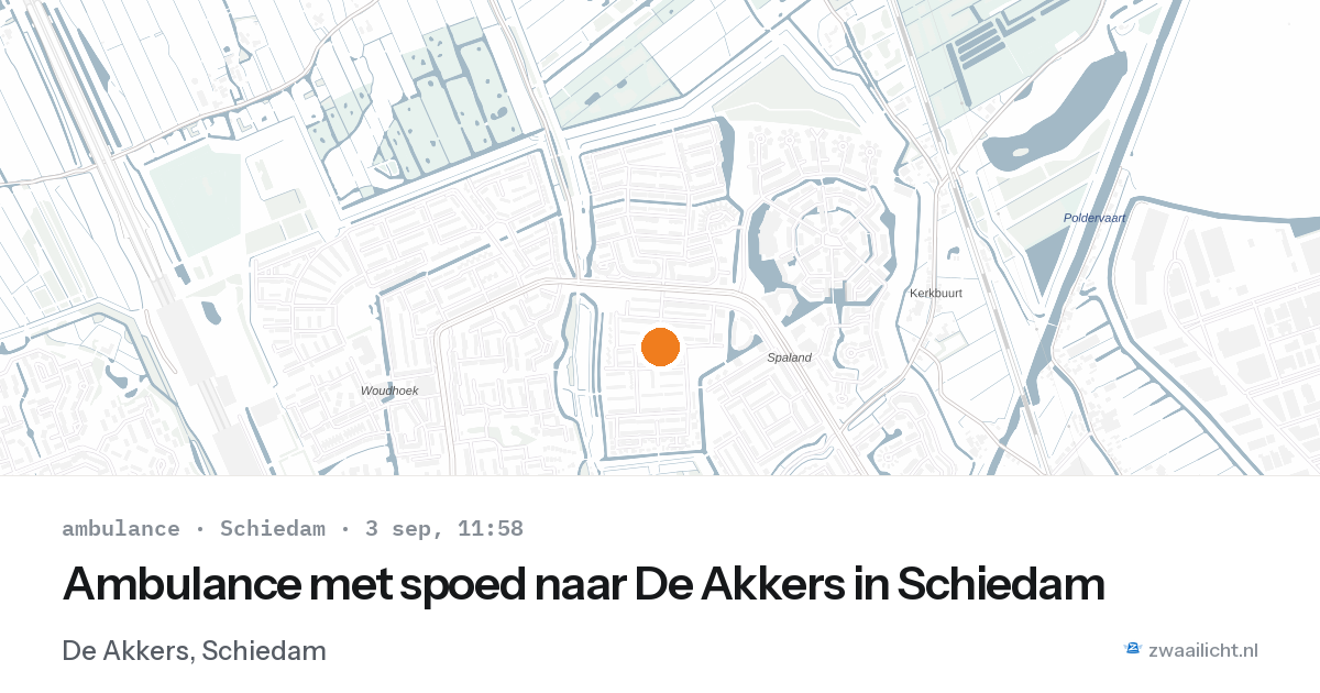 Ambulance met spoed naar De Akkers in Schiedam — 3 sep 2026