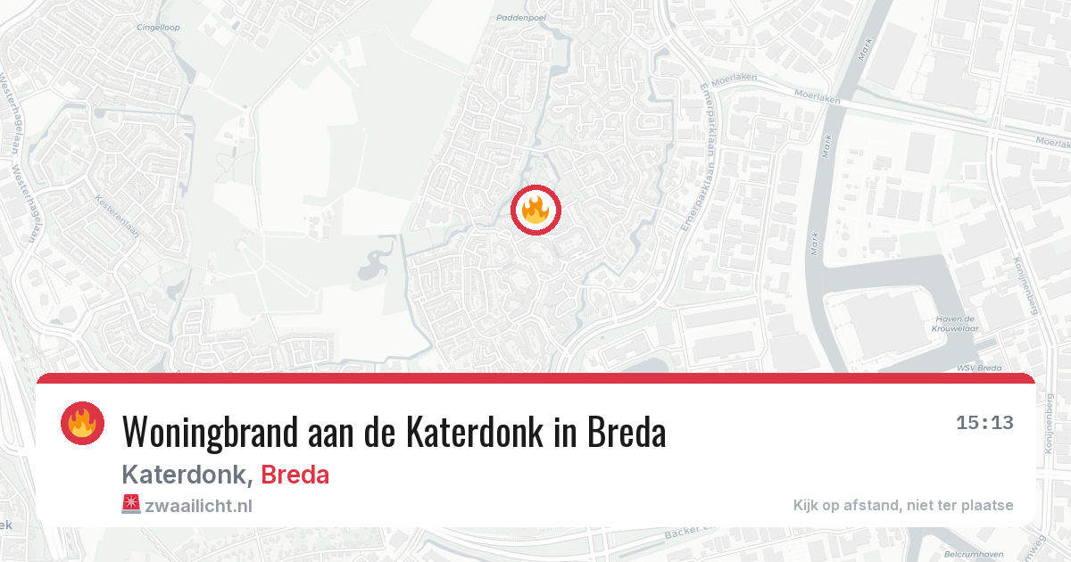 Woningbrand aan de Katerdonk in Breda — 15 jun 2026