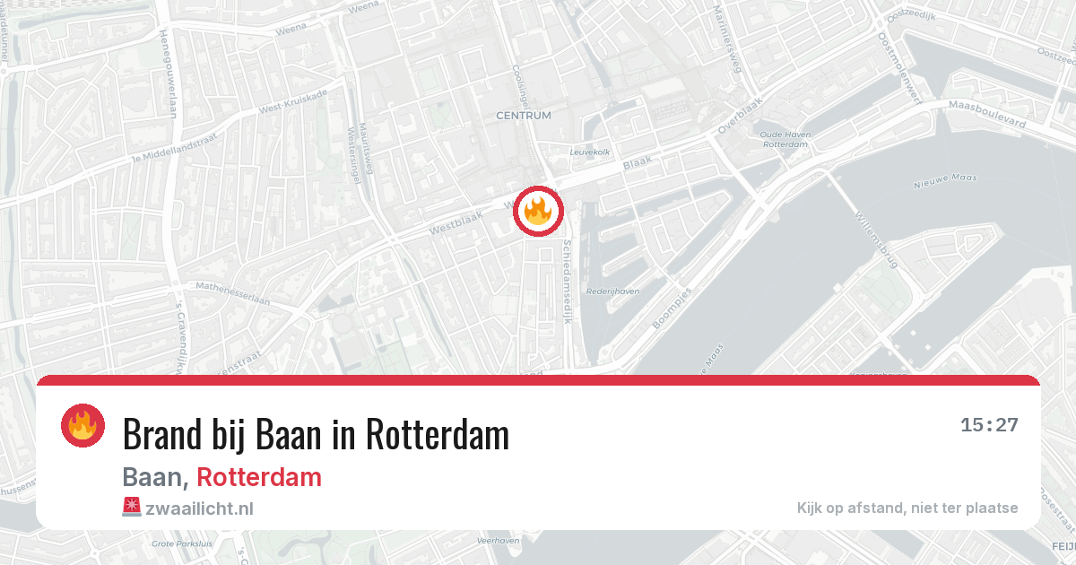 Brand bij Baan in Rotterdam — 16 jul 2026