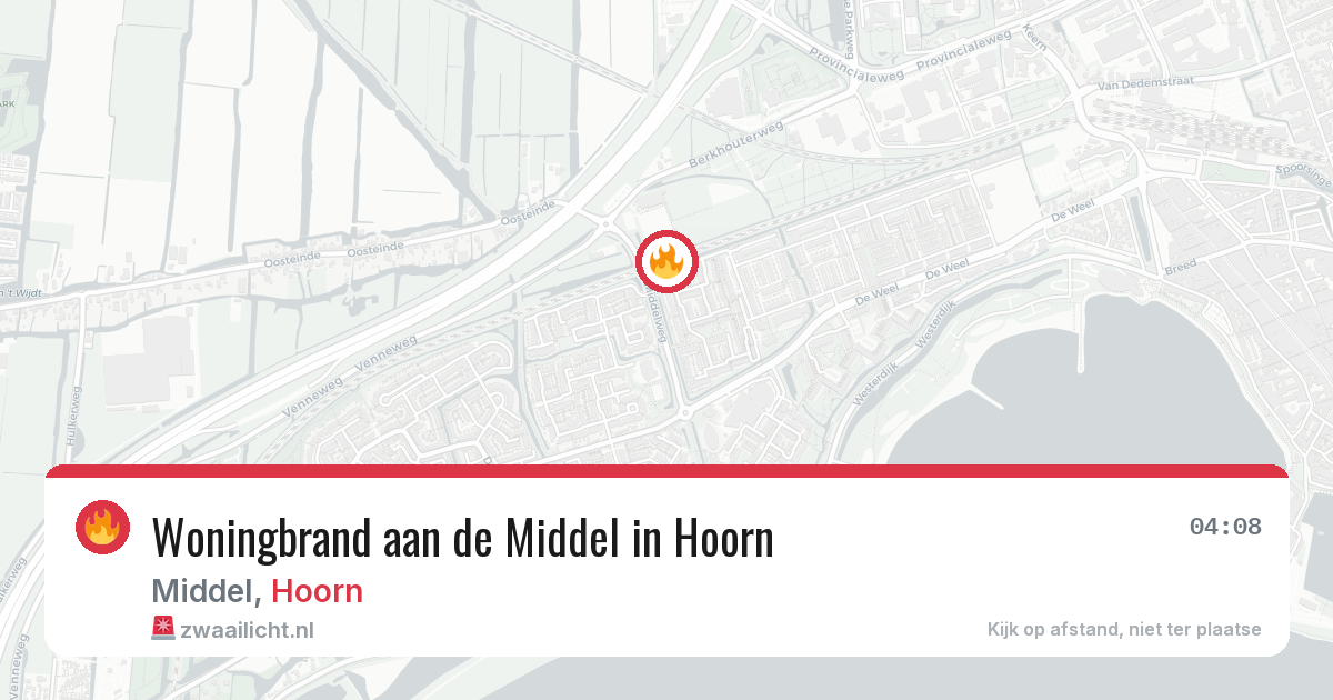 Woningbrand aan de Middel in Hoorn — 1 aug 2026