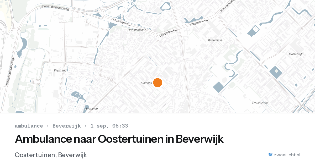 Ambulance naar Oostertuinen in Beverwijk — 1 sep 2026