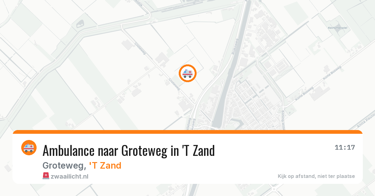 Ambulance naar Groteweg in 'T Zand — 5 aug 2026