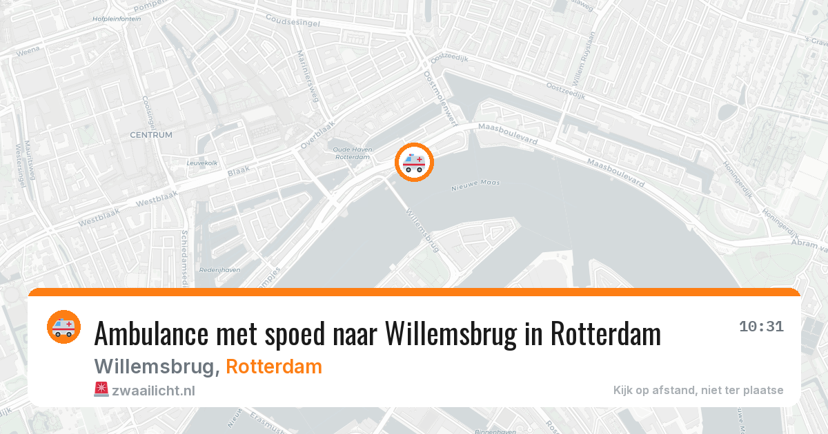 Ambulance met spoed naar Willemsbrug in Rotterdam — 4 jul 2026