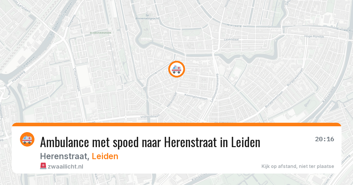 Ambulance met spoed naar Herenstraat in Leiden — 27 jun 2026