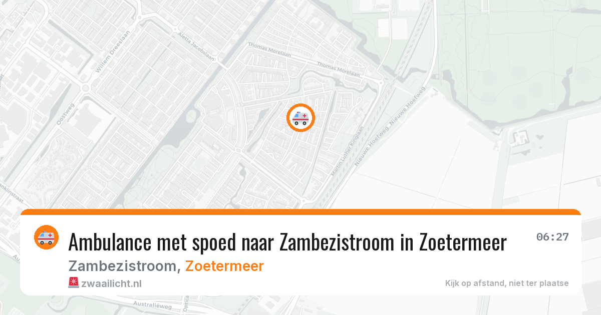 Ambulance met spoed naar Zambezistroom in Zoetermeer — 29 mei 2026