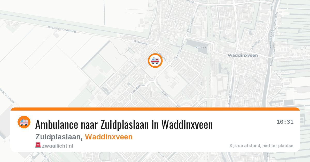 Ambulance naar Zuidplaslaan in Waddinxveen — 16 jun 2026