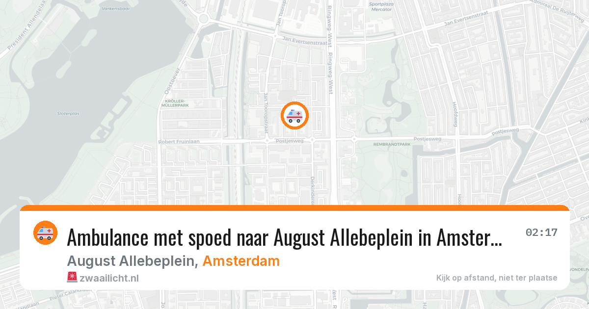 Ambulance met spoed naar August Allebeplein in Amsterdam — 24 mei 2026