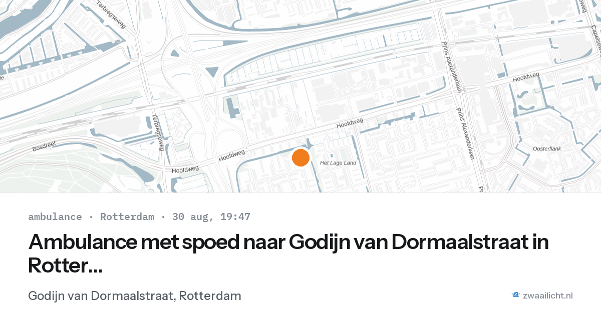 Ambulance met spoed naar Godijn van Dormaalstraat in Rotterdam — 30 aug 2026