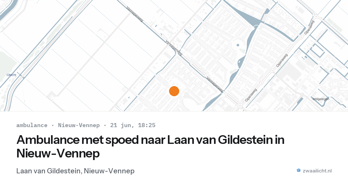 Ambulance met spoed naar Laan van Gildestein in Nieuw-Vennep — 21 jun 2026