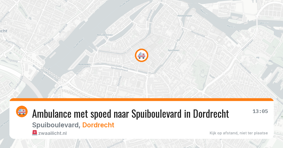 Ambulance met spoed naar Spuiboulevard in Dordrecht — 13 mrt 2026