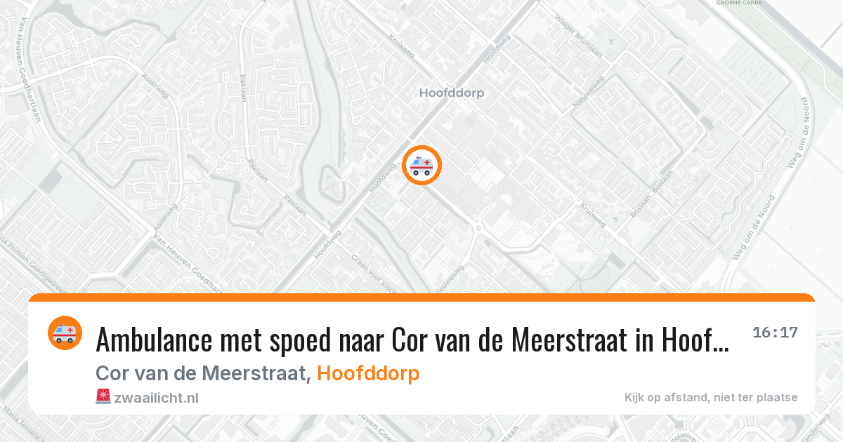 Ambulance met spoed naar Cor van de Meerstraat in Hoofddorp — 29 mei 2026