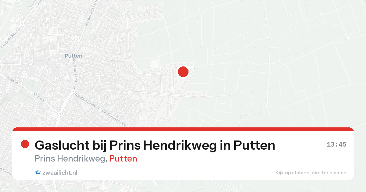 Gaslucht bij Prins Hendrikweg in Putten — 21 aug 2026