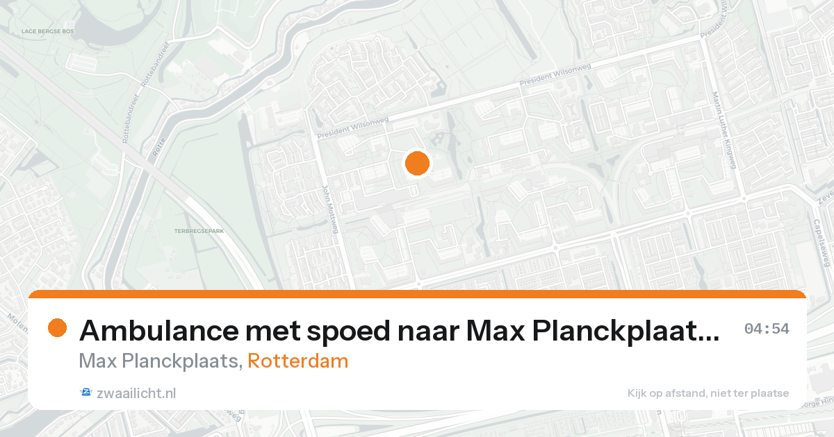 Ambulance met spoed naar Max Planckplaats in Rotterdam — 23 aug 2026