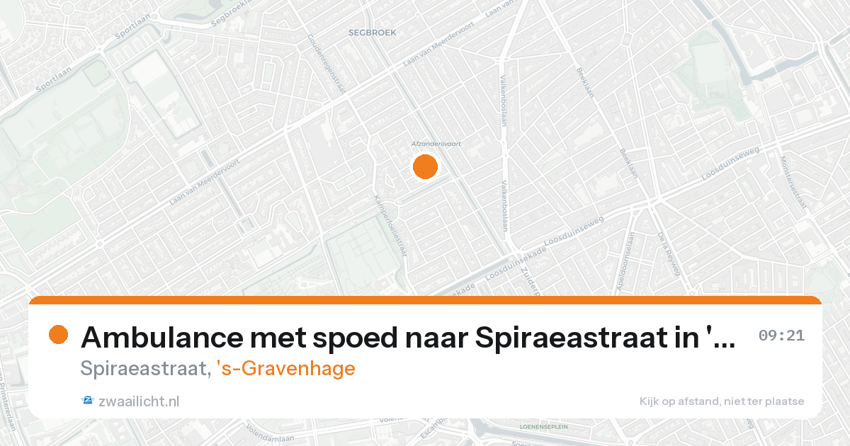 Ambulance met spoed naar Spiraeastraat in 's-Gravenhage — 21 aug 2026