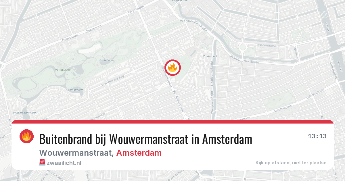Buitenbrand bij Wouwermanstraat in Amsterdam — 19 mei 2026