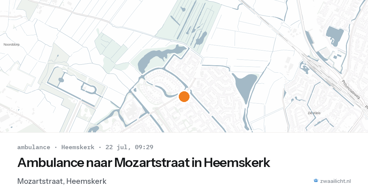 Ambulance naar Mozartstraat in Heemskerk — 22 jul 2026