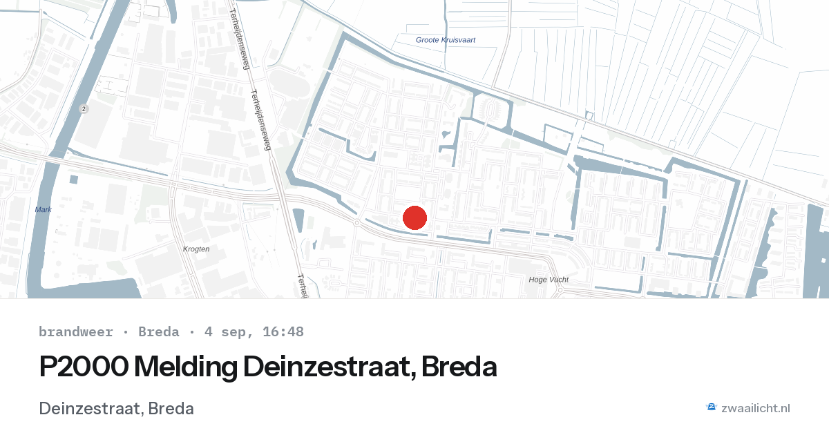 P2000 Melding Deinzestraat, Breda — 4 sep 2026