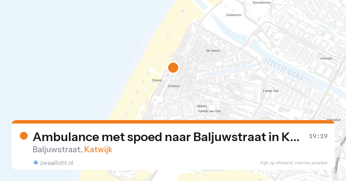 Ambulance met spoed naar Baljuwstraat in Katwijk — 8 jun 2026