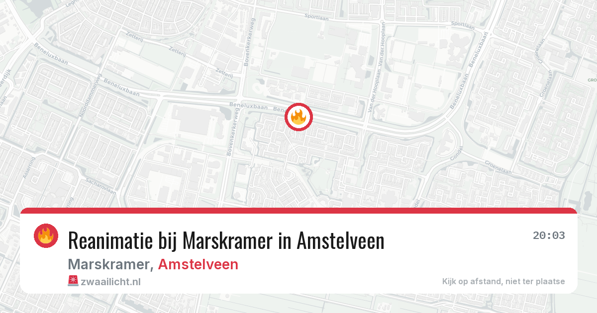 Reanimatie bij Marskramer in Amstelveen — 14 aug 2026