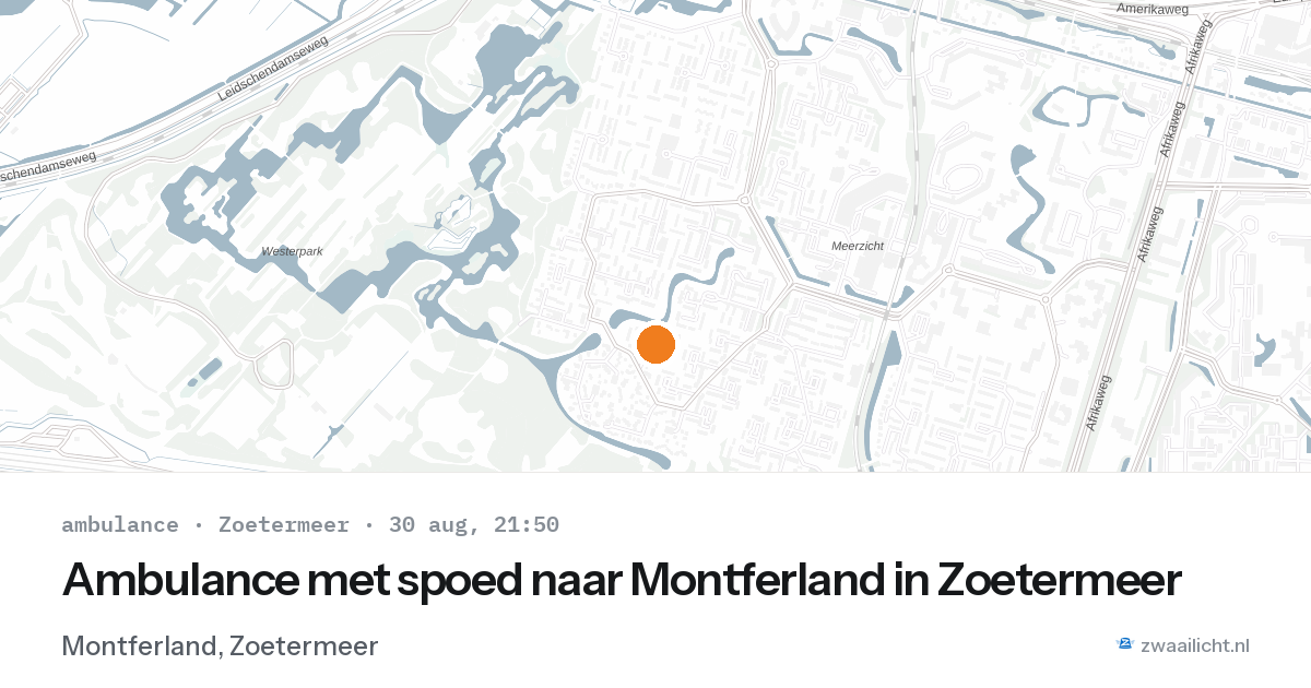 Ambulance met spoed naar Montferland in Zoetermeer — 30 aug 2026